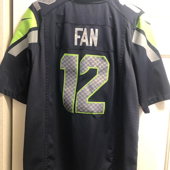 Nike On Field Seattle Seahawks Fan #12 Men’s Navy Blue Jersey Size Medium - Picture 8 of 14
